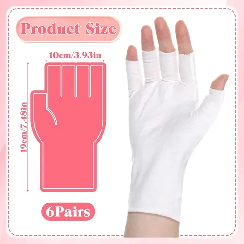 Guantes Blancos Sin Dedos De Algodón Hidratantes Y Cómodos