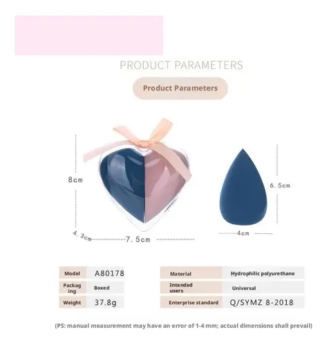 Set De Dos Huevos De Belleza Love Powder Puff Pink+blue