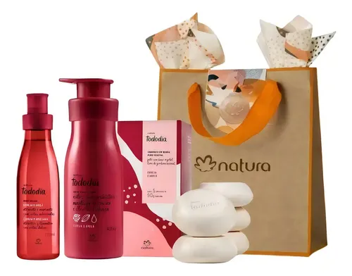 Set Natura Tododia Cereza y Avellana Body splash x 200 +Crema x 400 ml. +Jabones 5 x 90 gr C/U
