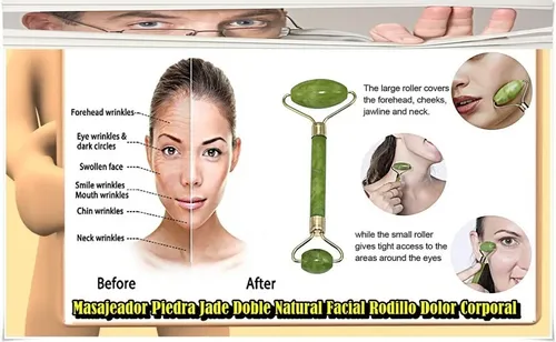Masajeador Piedra Doble Jade Natural Facial Corporal