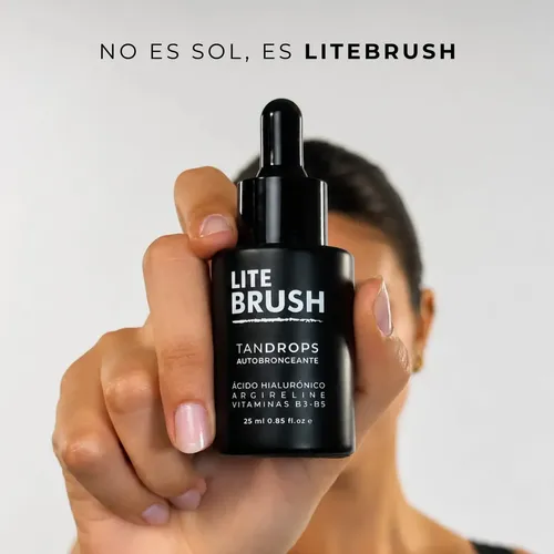 Autobronceante Serum Facial Con Acido Hialuronico Litebrush | Hipoalergénico | CrueltyFree | Aloe Vera | 100% Vegano | Apto Embarazadas