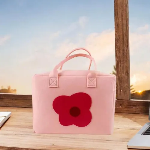 Bolsa De Maquillaje De Viaje, Bolsa De Aseo Flor Rosa Z