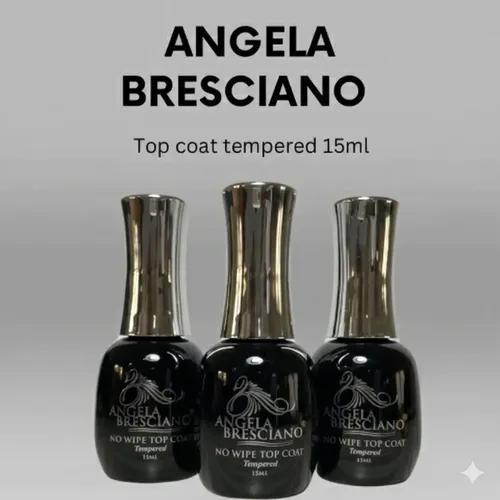 Top Coat Tempered Angela Bresciano 15ml No Wipe Brillo Real