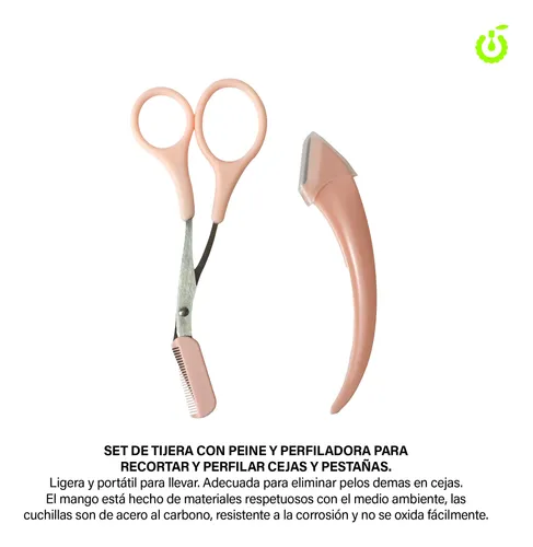 Tijera Con Peine Y Perfilador Para Cejas Y Pestañas Coldrose