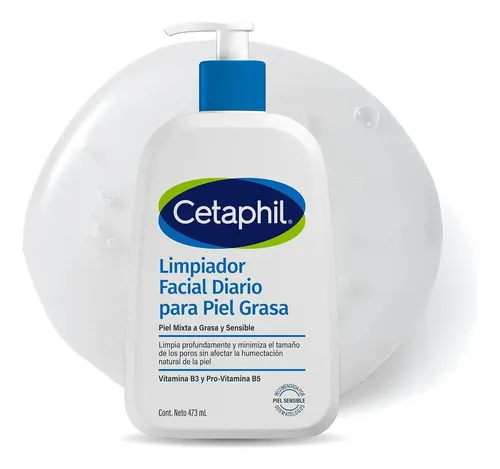 Gel Limpiador Facial Espumoso Cetaphil Para Piel Sensible, Mixta A Grasa X 473 Ml