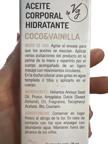 Vgreen Body Oil Coconut Almendra Aceite Corporal Y Ducha Fw Coco