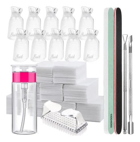 Fandamei Kit Removedor Esmalte Gel Clips Transparentes