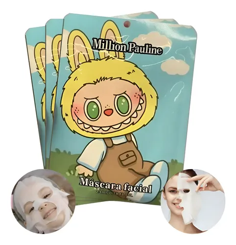 Spa Facial Para Niñas Pack X3 Mascarillas Labubu