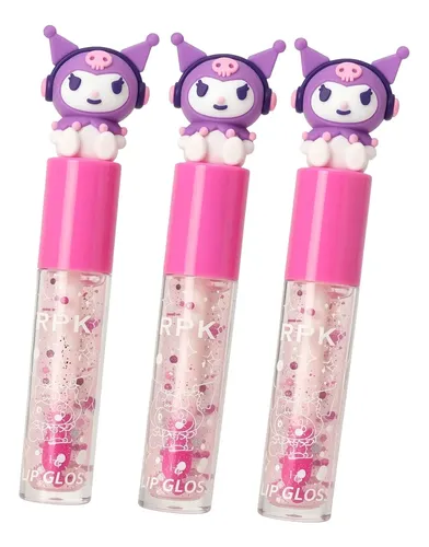 Lip Gloss Kuromi Kawaii Brillo Labial Glitter X3