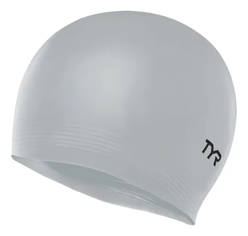 Gorro De Natación Tyr De Látex Para Adultos Negro Y Plata Pa