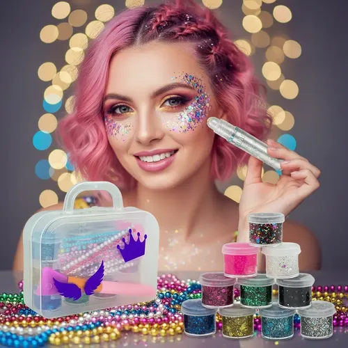 Combo Stand Glitter Gel Strass Brillos Fiesta Party