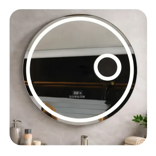 Espejo Redondo Con Parlante Led 60cm Lupa Frío Cálido Bluetooth