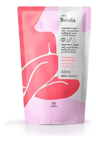 Repuesto Crema Corporal Tododia Frambuesa Y Pimienta Rosa 400 ml