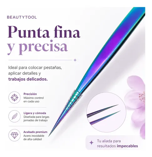 Pinza De Precisión Angular Para Pestañas Postizas Y Cejas