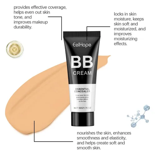 Crema Bb De Color Natural Eelhope, Hidratante Y Ligera Para