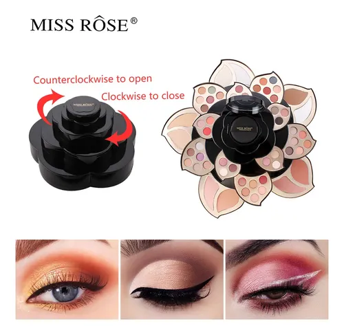 Paleta De Maquillaje Miss Rose Flor Negra Multifuncional