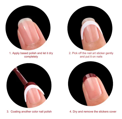 Calcomanías Manicura Francesa 576pz – Luna Autoadhesivas A