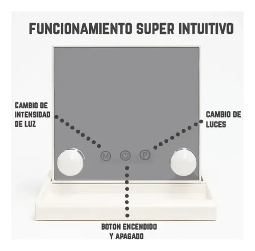 Espejo De Maquillaje 4 Luces Led Usb Frio Cálido Neutro