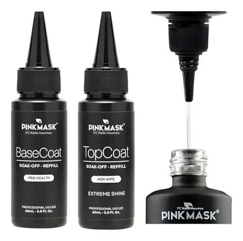 Pink Mask Refill Pack X2 Top Coat Y Base Coat 60ml Repuesto