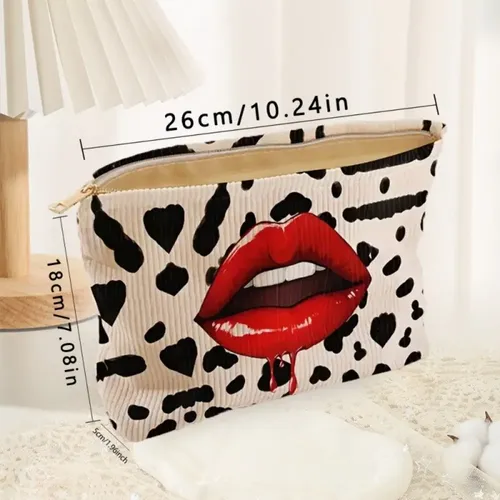 Bolsa De Maquillaje De Pana Para Almacenamiento De Cosmético