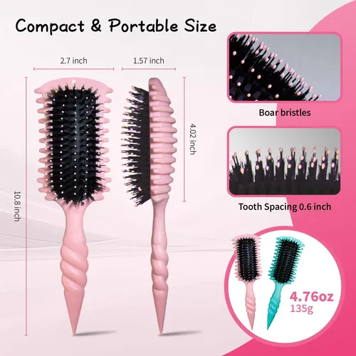 Cepillo De Pelo Luxumach Curly Hair Pink Vegan Bristle