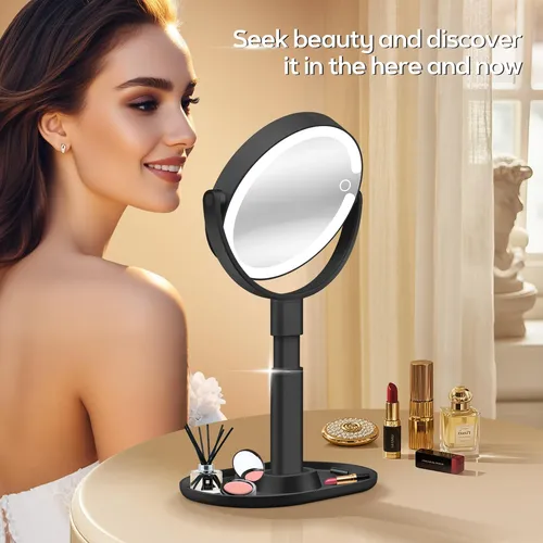 Espejo De Maquillaje Con Luz Led 30x Aumentos Negro