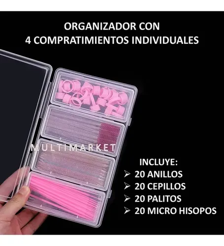 Kit De Cepillos Micro Hisopos Anillos Palitos C/organizador
