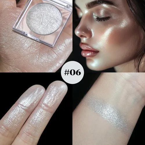 Iluminador De Maquillaje Blanco Plata Beuself #06