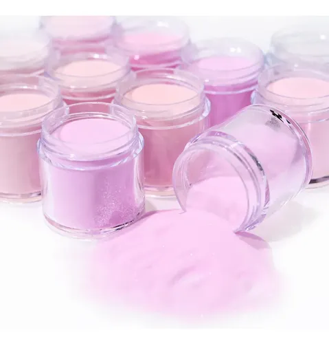 Jjwww)polvos De Uñas Acrílicos Profesionales De 12 Frascoskk