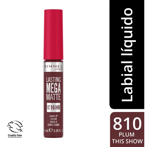 Rimmel Labial Líquido Lasting Mega Matte 600 Coral Sass